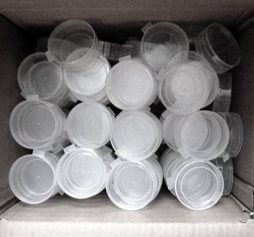 100 Count Clear 2 1/2" Round Plastic Containers with Lids for Beads, Candies, Snuff Cans, Confections and Any Small Items