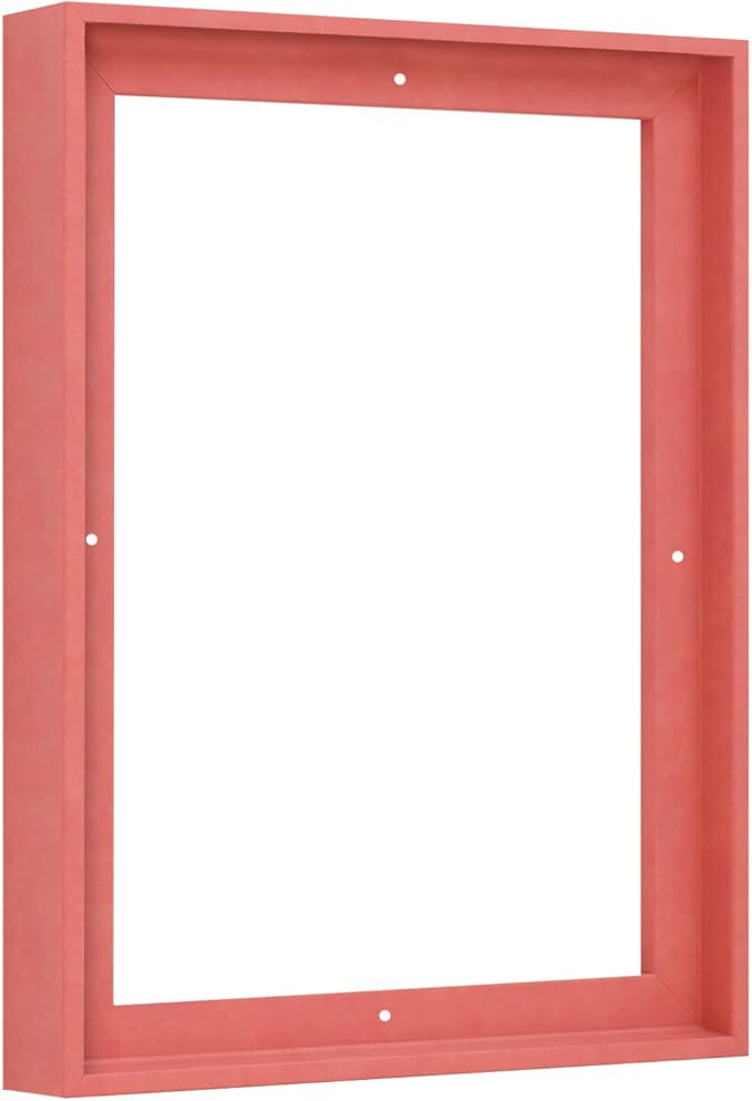 Pixy Canvas Floater Frame 15x30 for 1-1/2 (1.5) inch Deep Canvas Paintings/Canvas Prints/Wood Canvas Panels/Wall Art/Wall Decor/Home Decor/Artwork (Pastel Red/Pink, 15 x 30 inch, Portrait)