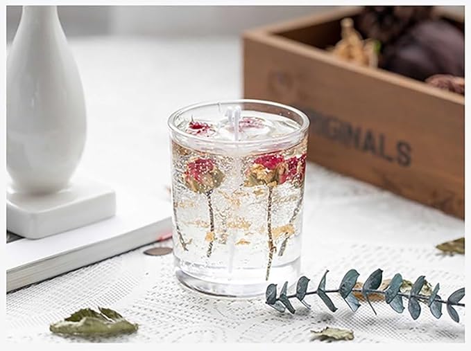 SimpleVibesXinPuwei DIY Scented Botanical Jelly Candle Kit with Step-by-Step Instructions - Create Your Own Unique Fragrant Candle (Style 1)