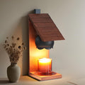 Wooden Candle Warmer Lamp - Rustic Cabin-Shaped Wax Melter with Vintage Farmhouse Charm, Wall-Mountable Flameless Candle Heater for Scented Wax, Decorative Night Light for Home, Bedroom，New home ﻿
