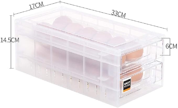 Ucarso 24 Grid Drawer Type Egg Storage Box Kitchen Tray Refrigerator Container Plastic Case Fresh Organizer