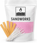 Sand Wax Candle Making Kit – 5 Wooden Wicks & 15 Cotton Wicks, 500 g Premium Fragrance-Free Sand Wax (Rose Blush (Pink)