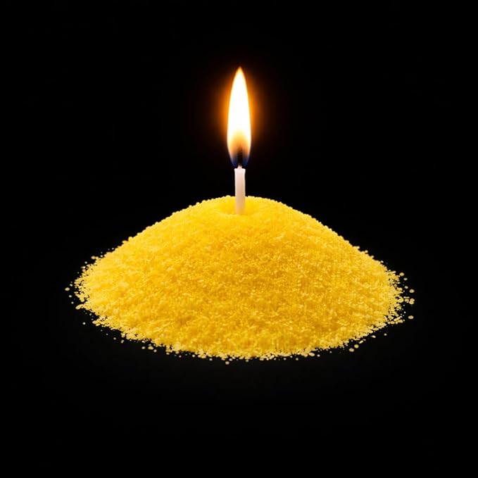 Sand Wax Candle Making Kit – 5 Wooden Wicks & 15 Cotton Wicks, 500 g Premium Fragrance-Free Sand Wax (Sunstone Sand (Yellow)