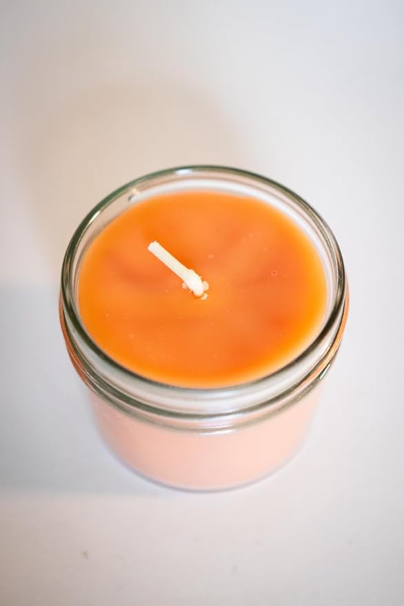 BeeTheLight Beeswax Jar Candle with Lid - Citrus Energy Aromatherapy Candle - 20 Hours Burn Time - All Natural 100% Pure Beeswax Candle - Handmade Decorative Jar Candle