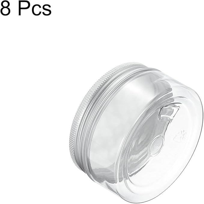 HARFINGTON 8 Pcs Empty Scent Beads Storage Container 3oz/80ml Air Freshener Tins Round Refillable Spice Containers Plastic Jars Sample for Air Freshener Candles Travel Storage