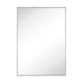 TEHOME Brushed Nickel Bathroom Vanity Mirror with Squared Corners, 20x28'' Silver Rectangle Stainless Steel Metal Framed Mirror for Bathroom