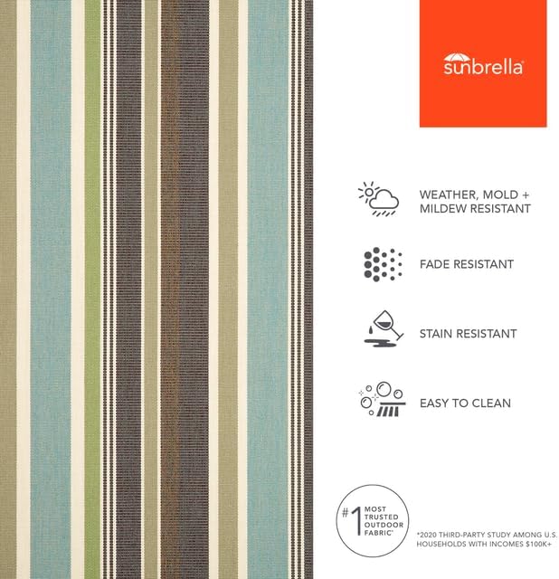 Sunbrella Outdoor Fabric by The Yard | Brannon Whisper (Striped) | Official Sunbrella Seller | Indoor or Outdoor Upholstery Fabric for Chairs, Cushions, Drapery, Pillows, Furniture