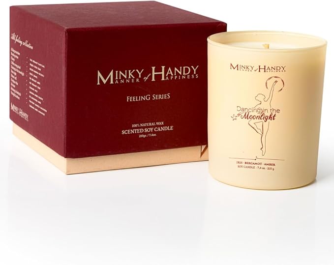 Scented Candles - Luxury Soy with Iris Bergamot Amber Fragrance- Hand Poured Long-Lasting Jar Candle - Dancing in The Moonlight