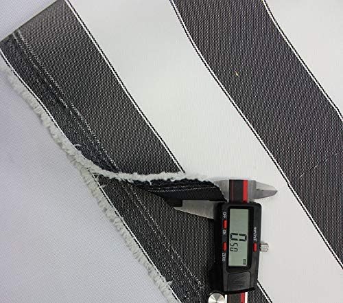 Mybecca Stripe Canvas Marine Awning Fabric 600 Denier Indoor/Outdoor Coal/Gray (5 Yards)