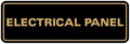 All Quality Standard Electrical Panel Wall or Door Sign - Durable Material | Clear and Functional Sign | Easy Installation‌ - Black/Gold - Medium (5 Pack)