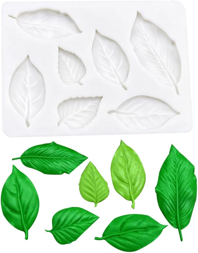 4PCS Rose & Leaf Candle Molds, 3D Flower Silicone Molds for Candles Epoxy Resin Casting Wax Soap Clay Plaster Home Decoration Handmade Gift
