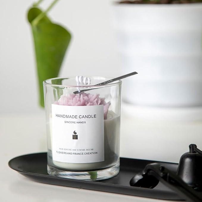 SimpleVibesXinPuwei DIY Scented Botanical Jelly Candle DIY Candle Kit House Warming Gift (Style A, Mold Style 3)