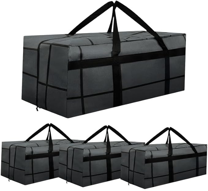 4Pack Extra Large Heavy Duty Moving Bags with Zippers & Reinforced Handles Heavy-Duty Storage Totes – Moving Boxes for Clothes, College Supplies, and Moving – Waterproof & Foldable (Extra Large)