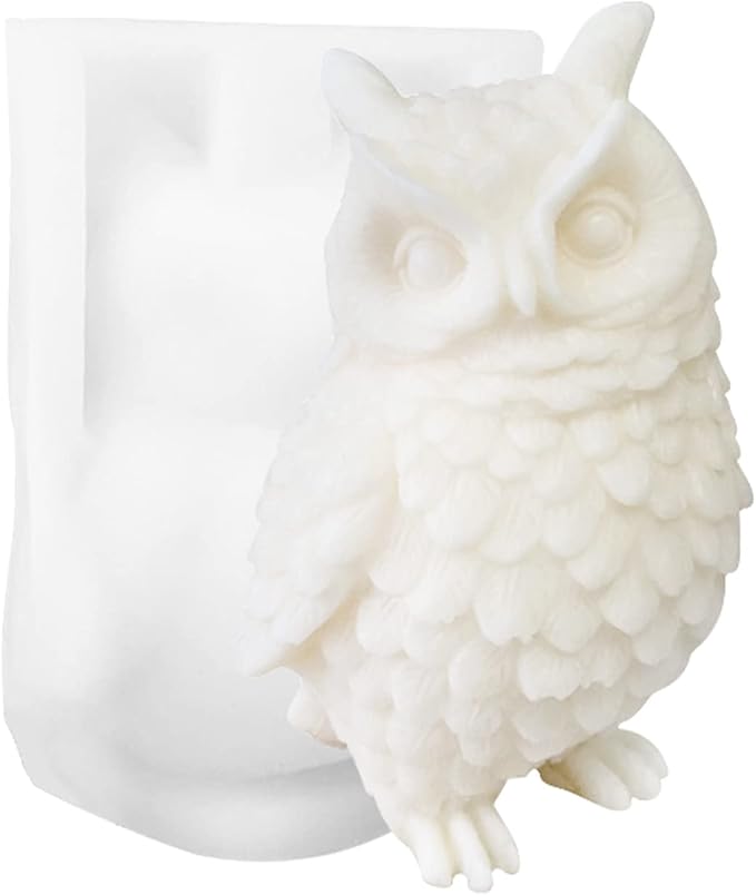 ZAKVOOR Large Owl Candle Silicone Molds Animal Resin Casting Mould for DIY Candle Making Polymer Clay Craft Plaster Home Decoration