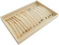 Stackable Jewelry Display Tray Necklace Bracelet Watch Organizer Premium Grad Beige Velvet Home Store Shows Gallery Drawer Divider Closet Organization