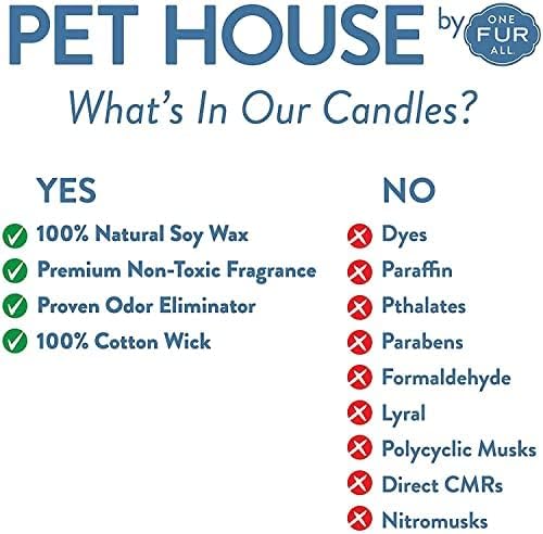 One Fur All Pet Happy Birthday Candle - Pet-Friendly & Natural Wax Candles - Birthday Cake Candle Scent - Plant-Based Eco-Friendly Scented Wax Candles - Dog Birthday Gift - Pet Odor Eliminator Candle