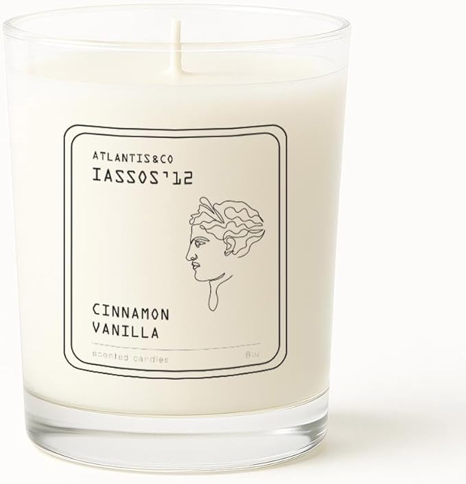 Cinnamon Vanilla Scented Candle, 8oz Jar with Long-Lasting Burn, Giftable, Holidays,Birthdays