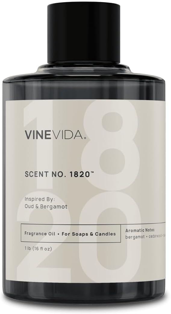 VINEVIDA [16oz] Oud & Bergamot Fragrance Oil for Candle Making - Natural Candle Oil Scents - Soap Making Essential Oil - Made in USA