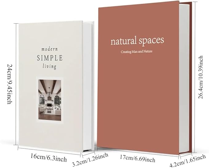 Decorative Books for Home Decor,2 Pcs Modern Minimalist Faux Book for Home Decoration,Coffee Table Decor,Living Room Aesthetic Accent (E3)