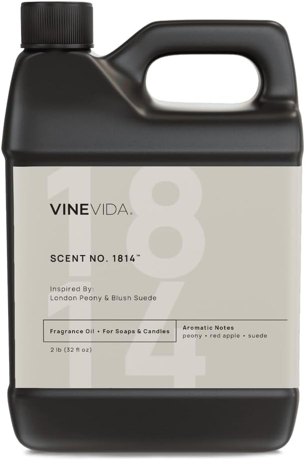 VINEVIDA [32oz] London Peony & Blush Suede Fragrance Oil for Candle Making - Natural Candle Oil Scents - Soap Making Essential Oil - Made in USA