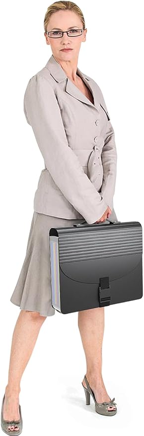 TOPCJ 25 Pockets File Organizer with Plastic Handle,Expanding File Folders for Receipt,Paper,Documents,Monthly tab Including in Accordion File Folder Organizer,Perfect Filing Folder Matte