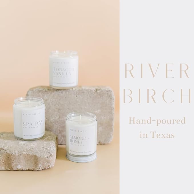 River Birch Candles Pumpkin Spice Scented Candle | Premium, All-Natural, Non-Toxic, Soy Candles | 8.5oz 40 Hr Burn Time | Cozy Relaxing Gifts for Home