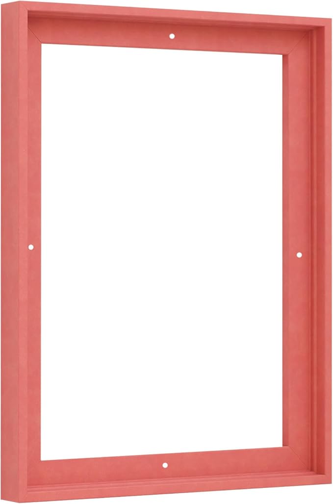 Pixy Canvas Floater Frame 5x15 for 3/4 (0.75) inch Deep Canvas Paintings/Canvas Prints/Wood Canvas Panels/Wall Art/Wall Decor/Home Decor/Artwork (Pastel Red/Pink, 5 x 15 inch, Portrait)