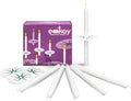 Emkay Candles Long Buring Candles With Drip Protector (100 Pack),White,1/2" x 7"