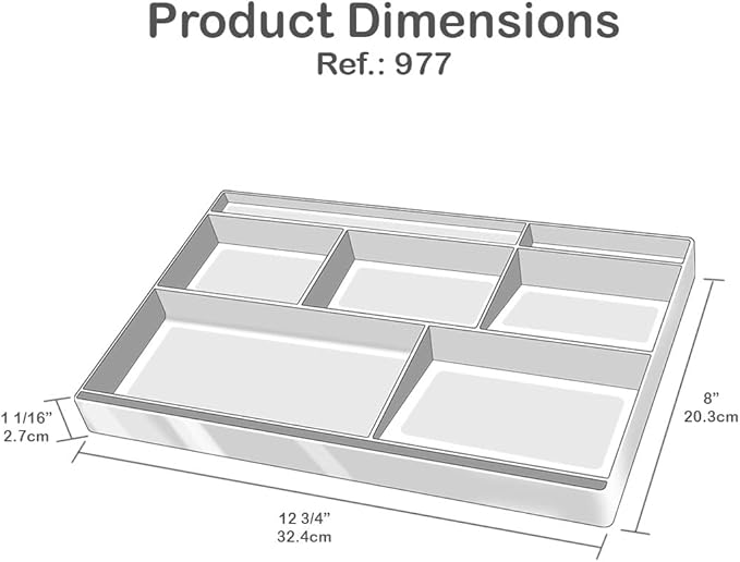 Acrimet Desk Drawer Organizer Tray with 8 compartments Bin Multi-Purpose for Desk Supplies and Accessories (Plastic) (Black Color)