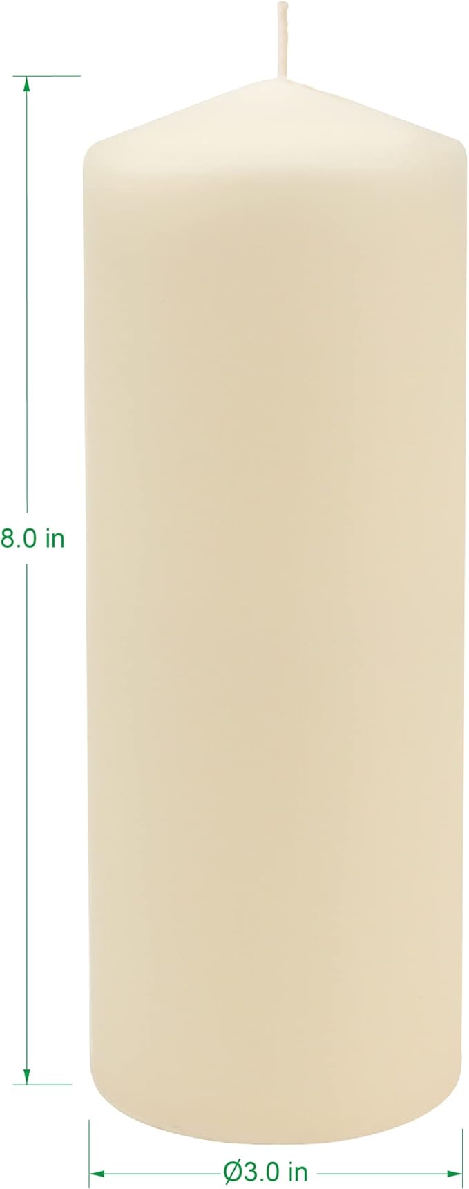 Stonebriar 80 Hour Long Burning Unscented Pillar Candles, 3x8, Ivory, 6 count