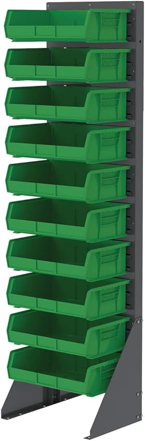 Akro-Mils 30255 AkroBins Plastic Storage Bins, Space-Saving Stackable Bins for Garage, Pantry, Craft Organization, 11" x 16" x 5", Green, 6-Pack