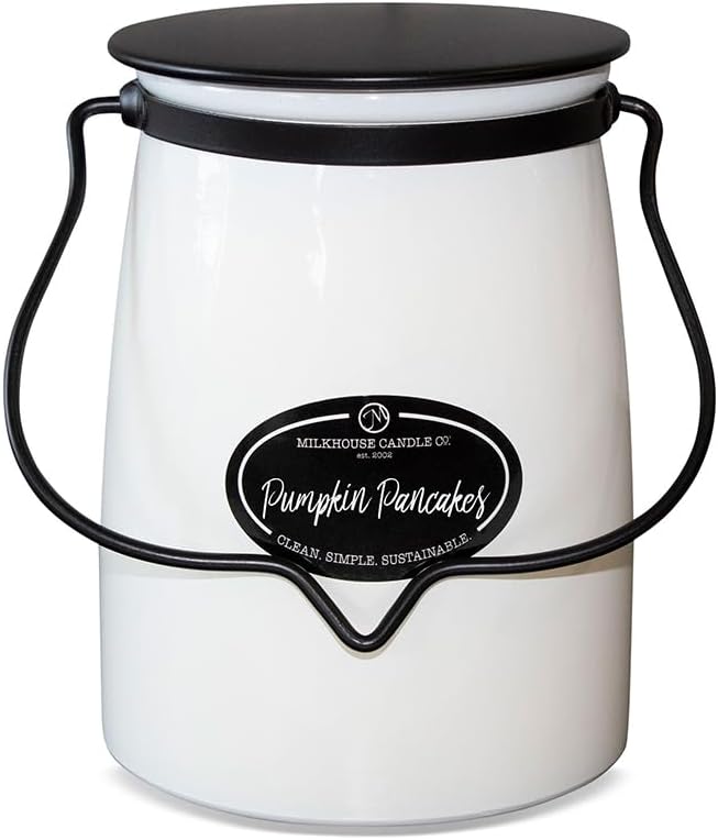 Milkhouse Candle Company - Pumpkin Pancakes - Creamery Collection - 22oz Single Cotton Wick Soy Candles with Beeswax - Long Burn Time, Made in The USA - Non Toxic, Premium Scented Candles