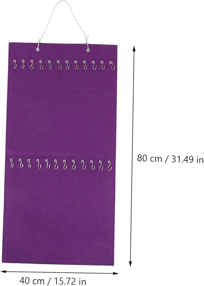 Hanging Organizer Pouch Versatile Felt Storage Bag with Hooks for Hairpins Accessories and Jewelry for Bedroom Bathroom and Door Use