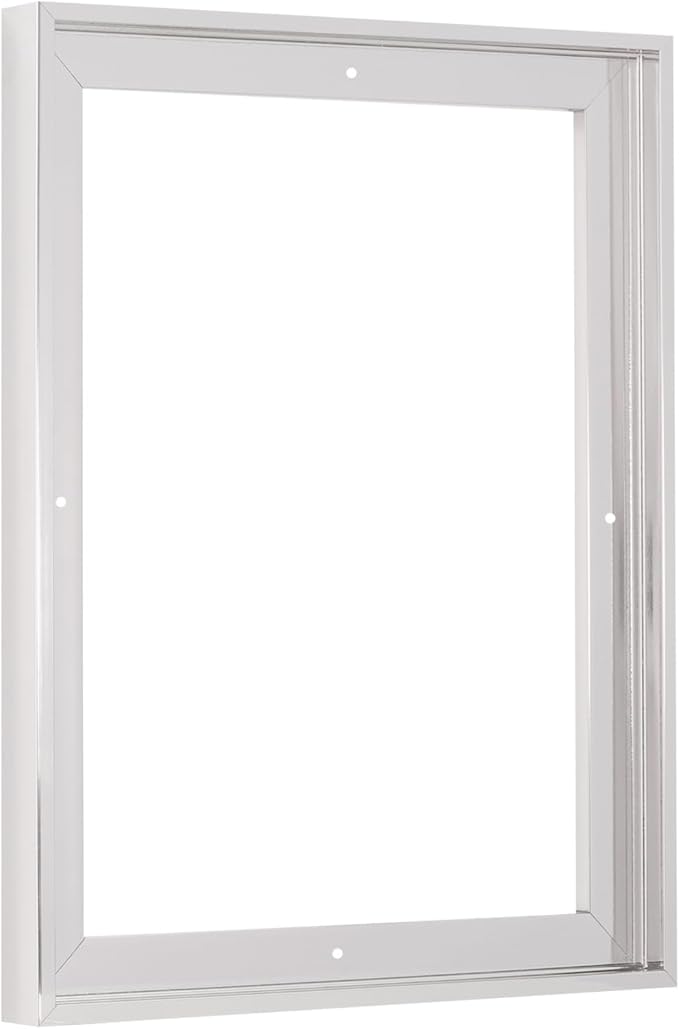 PIXY CANVAS Floater Frame 24x48 for 0.75 inch Deep Canvas Paintings/Canvas Prints/Wood Canvas Panels/Wall Art/Wall Decor/Home Decor/Artwork, (Chrome, 24 x 48 inch, Portrait)