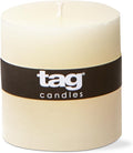 tag Chapel 3X3 Ivory Pillar Paraffin Wax Candle Unscented Drip-Free Long Burning 32 Hours For Home Decor Wedding Parties Dining Dinner Kitchen Table Tabletop Living Room End Table Decor Decoration 3x3