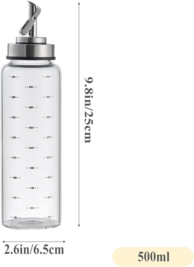 Olive Oil Dispenser Bottle,Oil Dispenser For Kitchen,Bottles For Kitchen,17 Oz Automatic Opening And Closing Leak Proof Glass Dispenser