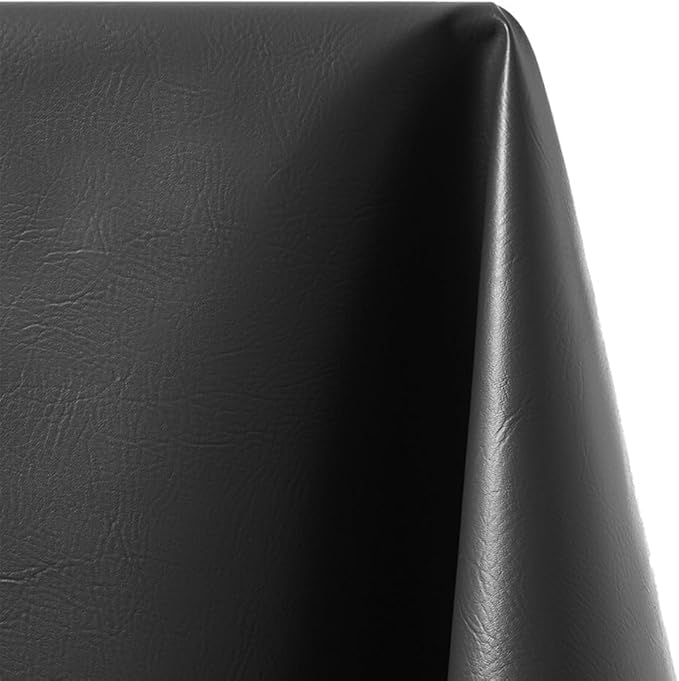 Ottertex Vinyl Fabric Faux Leather Pleather Upholstery 54" Wide by The Yard (5 Yard, Black)