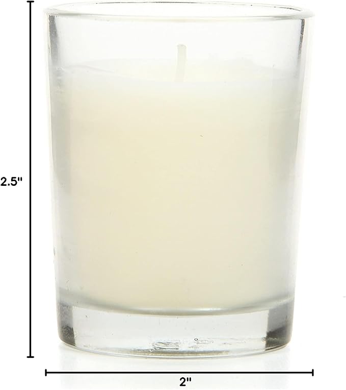 Hosley's Set of 72 Ivory Unscented Glass Filled Votive Candles, Hand Poured Wax Candle Ideal Gifts for Aromatherapy Spa Weddings Birthdays Holidays Party