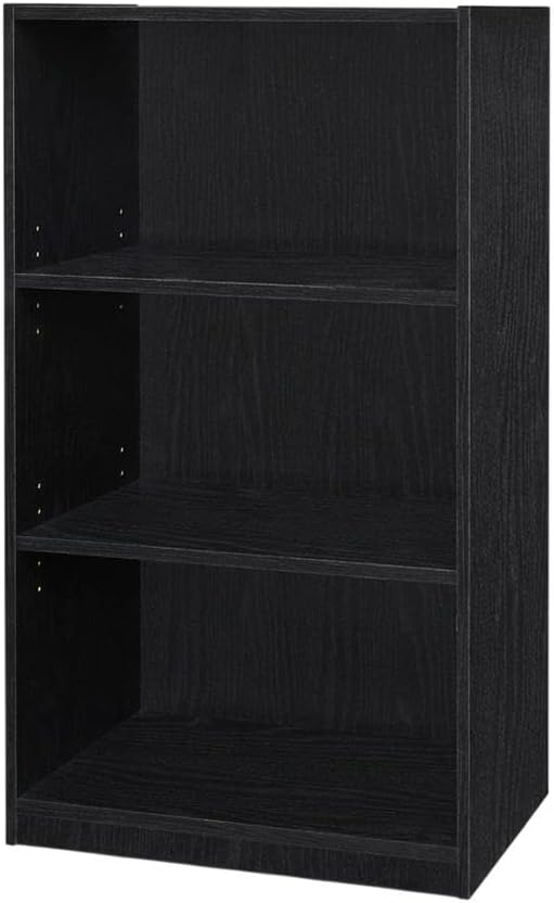 Furnifact Blackwood 3-Shelf Bookcase, Modern Design, Sturdy Construction, Versatile Storage, Ideal for Living Room or Office Displays