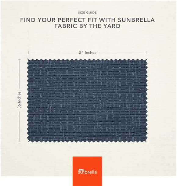 Sunbrella Outdoor Fabric by The Yard | Context Indigo | Official Sunbrella Seller | Indoor or Outdoor Upholstery Fabric for Chairs, Cushions, Drapery, Pillows, Furniture