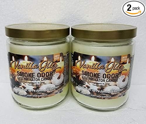 Smoke Odor Exterminator 13oz Jar Candle,Vanilla Glitz, Set of 2 Candles.