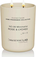 M&SENSE Natural Soy Large Candle| Rose Lychee | 16.6 oz, 95H Burn | Mini Spring Scented Candles for Relaxation, Valentines Day Gift, Home Décor | for Bedroom, Office, Party