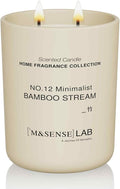 M&SENSE Natural Soy Large Candle| Bamboo Stream | 16.6 oz, 95H Burn | Mini Spring Scented Candles for Relaxation, Valentines Day Gift, Home Décor | for Bedroom, Office, Party