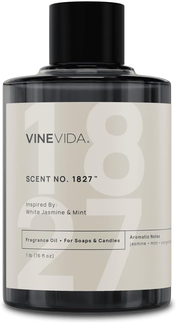 VINEVIDA [16oz] White Jasmine & Mint Fragrance Oil for Candle Making - Natural Candle Oil Scents - Soap Making Essential Oil - Made in USA