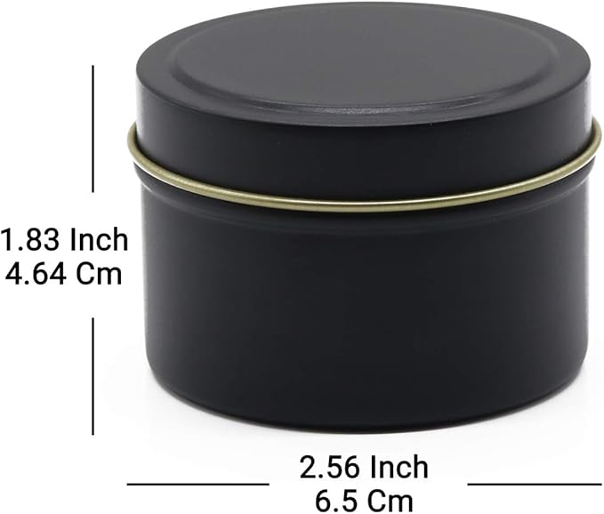 Aroparc Black Tins 4oz, Bulk Making Tins 24 Piece Containers, Jars for Candle Making - Black