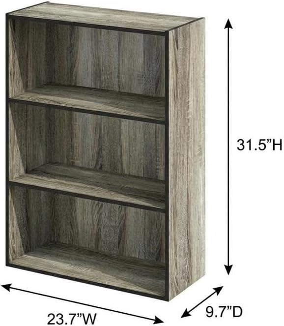 Furnifact French Oak Bookcase with Durable Wood Construction, Modern Design, Elegant Storage Solution, Ideal for Living Room, Office, or Bedroom