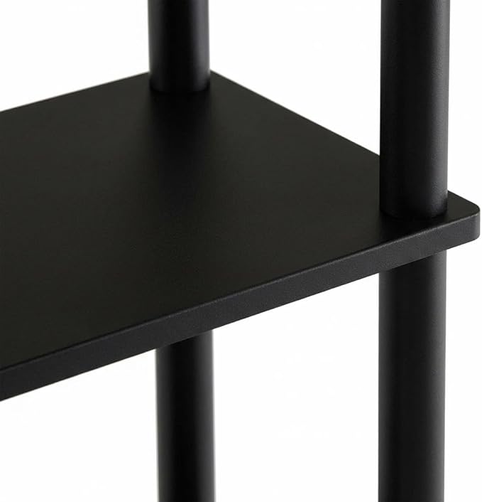 Furnifact Espresso Black Toilet Space Saver with 3 Shelves, Durable Storage Organizer, Compact Design for Bathroom, Easy to Install