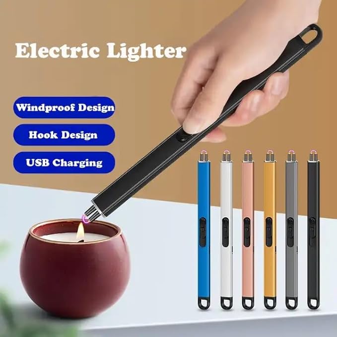 Electric Candle Lighter Plasma Arc Lighters with USB Rechargeable Battery Windproof & Flameless Retractable Head | Premium BBQ Firework Lighter