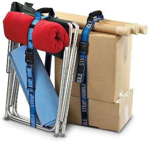 8’ Carry Strap with Handle | 2-Pack | Adjustable Belt | Easy, Safe, Secure, Lifting, Moving, Carrying Heavy Boxes, Groceries | Best Luggage Strap (Strap-A-Handle 2 Pack - 8ft. Length, 40lb. Capacity)
