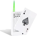 Jet Torch Lighter Green Flame Ace of Spades Design Cool Lighters Refillable Butane Windproof Poker Lighter Adjustable Flame for BBQ,Candle,Gift for Men/Women (Without Gas) (White Ace)